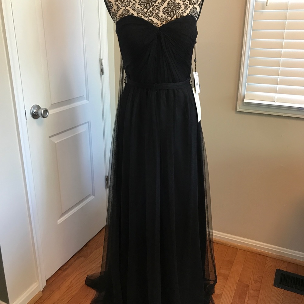 Adrianna Papell Black Tulle Infinity Dress NWT